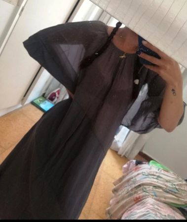 Robe d'été Zara, taille S, couleur anthracite, fluide!