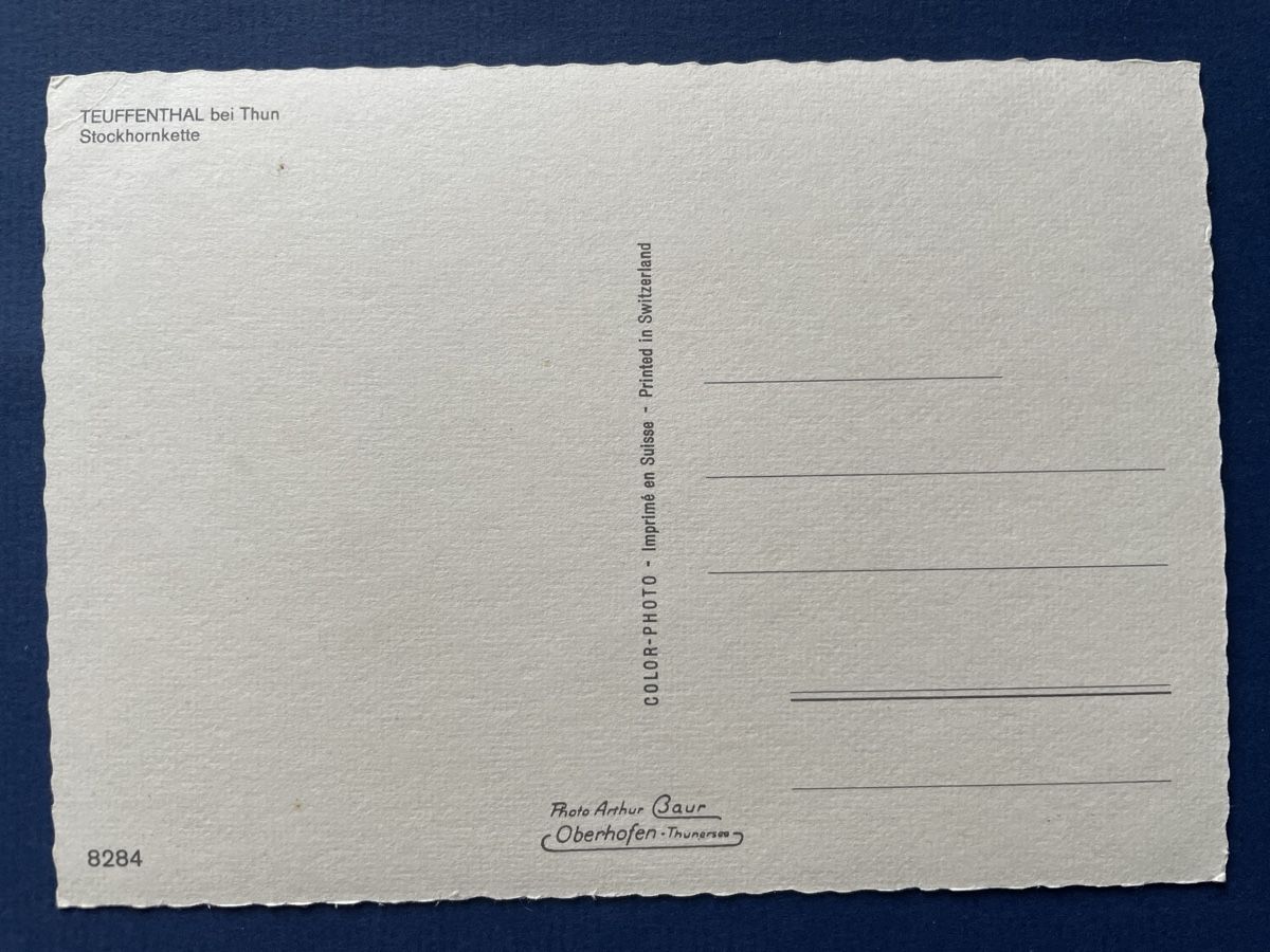 Cartoline postali: Teuffenthal bei Thun, Stockhornkette, Ansichtskarte alt – Usato da Neuhausen am Rheinfall venduto da Arielle55 1