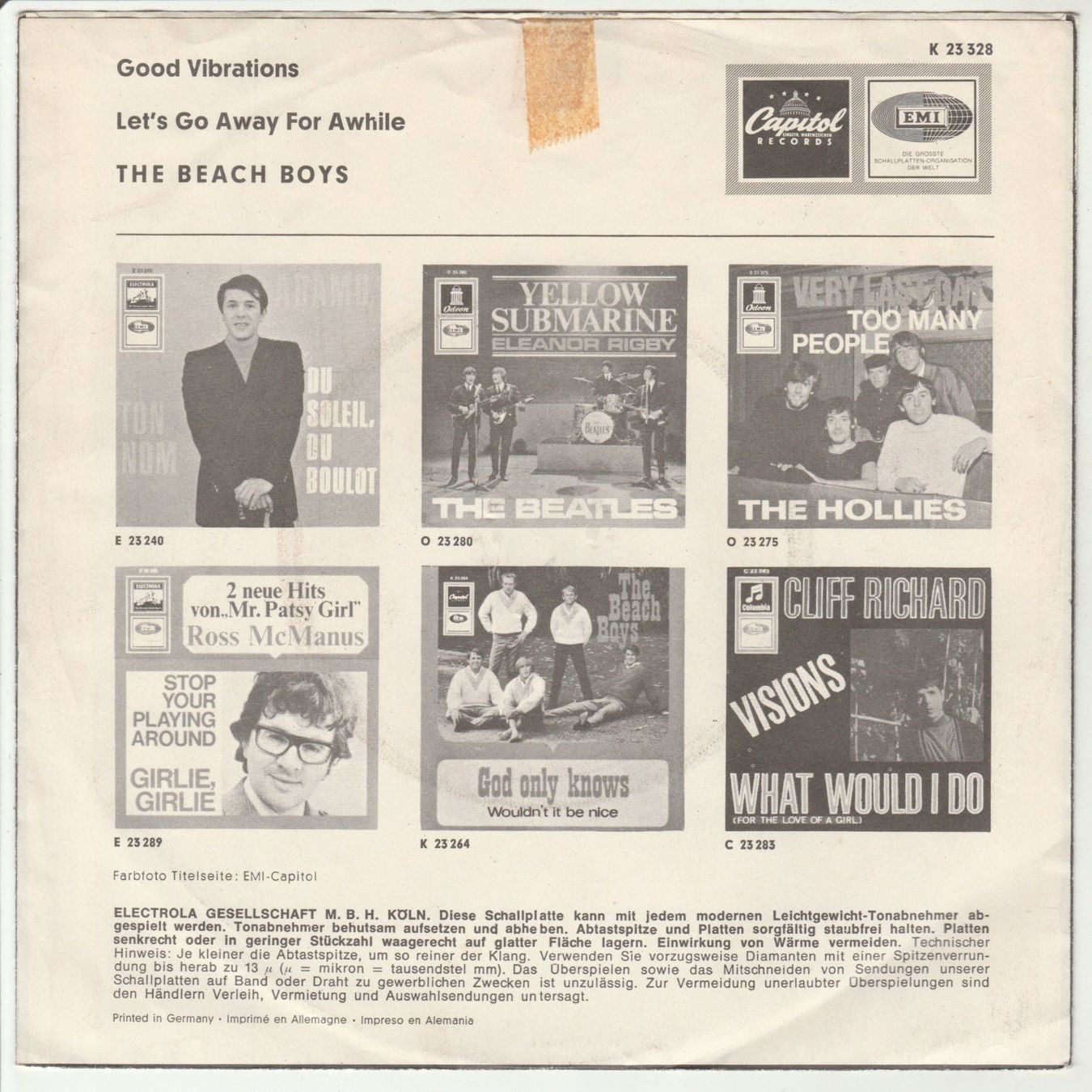Dischi in vinile: The Beach Boys - Good Vibrations 7" Vinyl – Usato da Tübach venduto da JamesStone 1