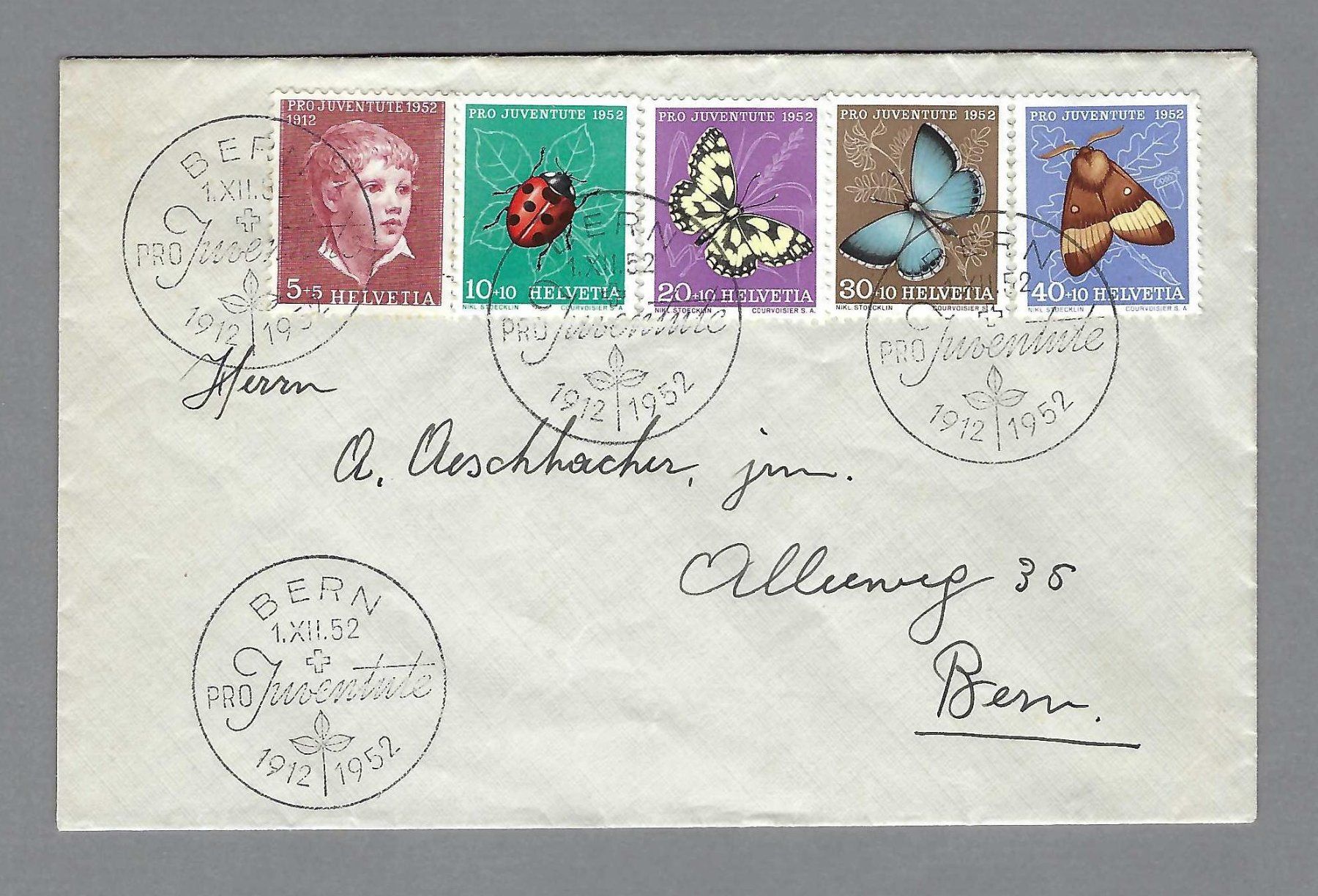Tutti i francobolli: 1952, FDC PJ, ET-0 BERN 1.XII. – Usato da Pura venduto da ulisse1957