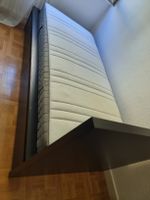 Lit IKEA MALM 1 place brun foncé + matelas