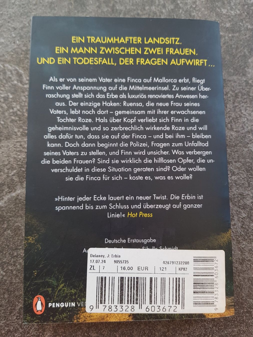 Libri: DIE ERBIN / JP Delaney / Thriller – Usato da Dietikon venduto da marconi07 1