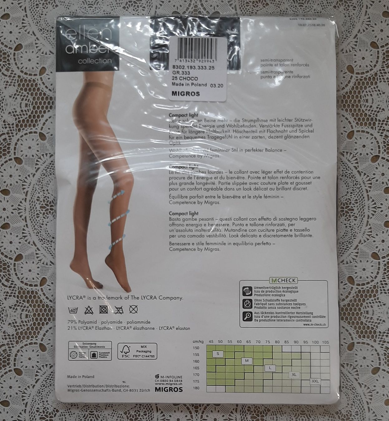 Ellen Amber Strümpfe & Strumpfhosen: Ellen Amber Compact Light Strumpfhose 40den Gr.L Choco – Neu und originalverpackt aus Amriswil von Celini3 1