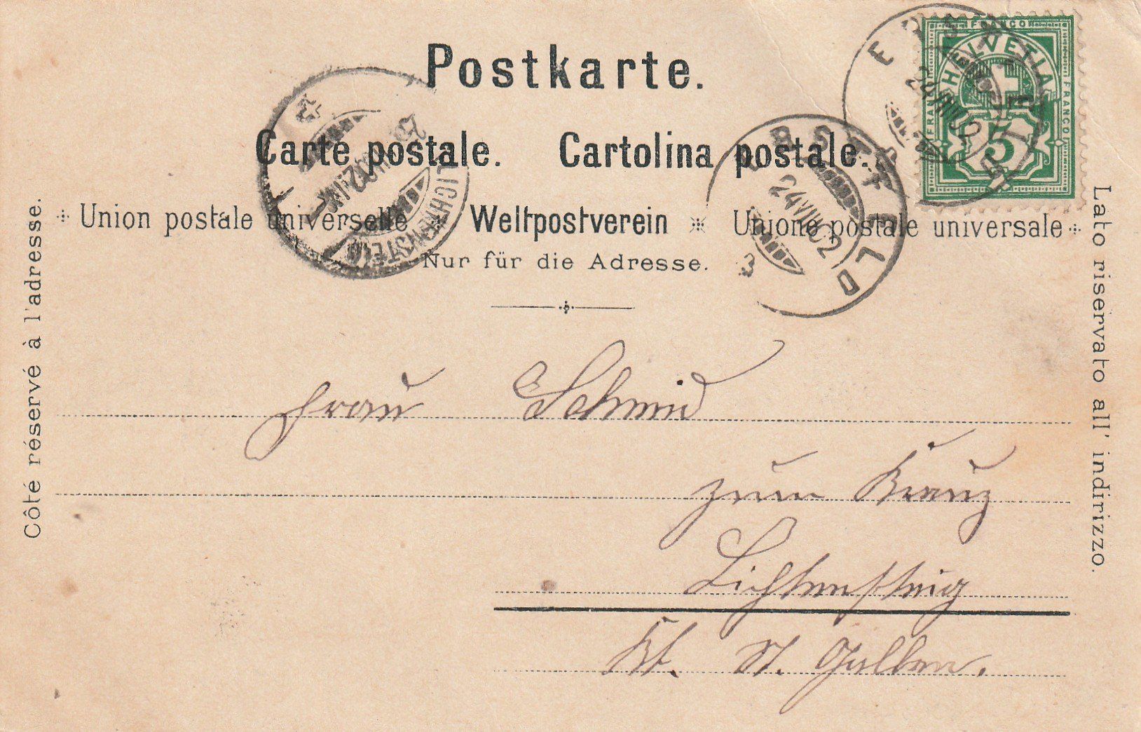 Cartoline postali: AK  Altdorf  1902 – Usato da Rupperswil venduto da Ema10 1
