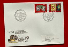 TAG DER BRIEFMARKE CHUR GRAUBÜNDEN LETTER OBERÄGERI ZUG 1972