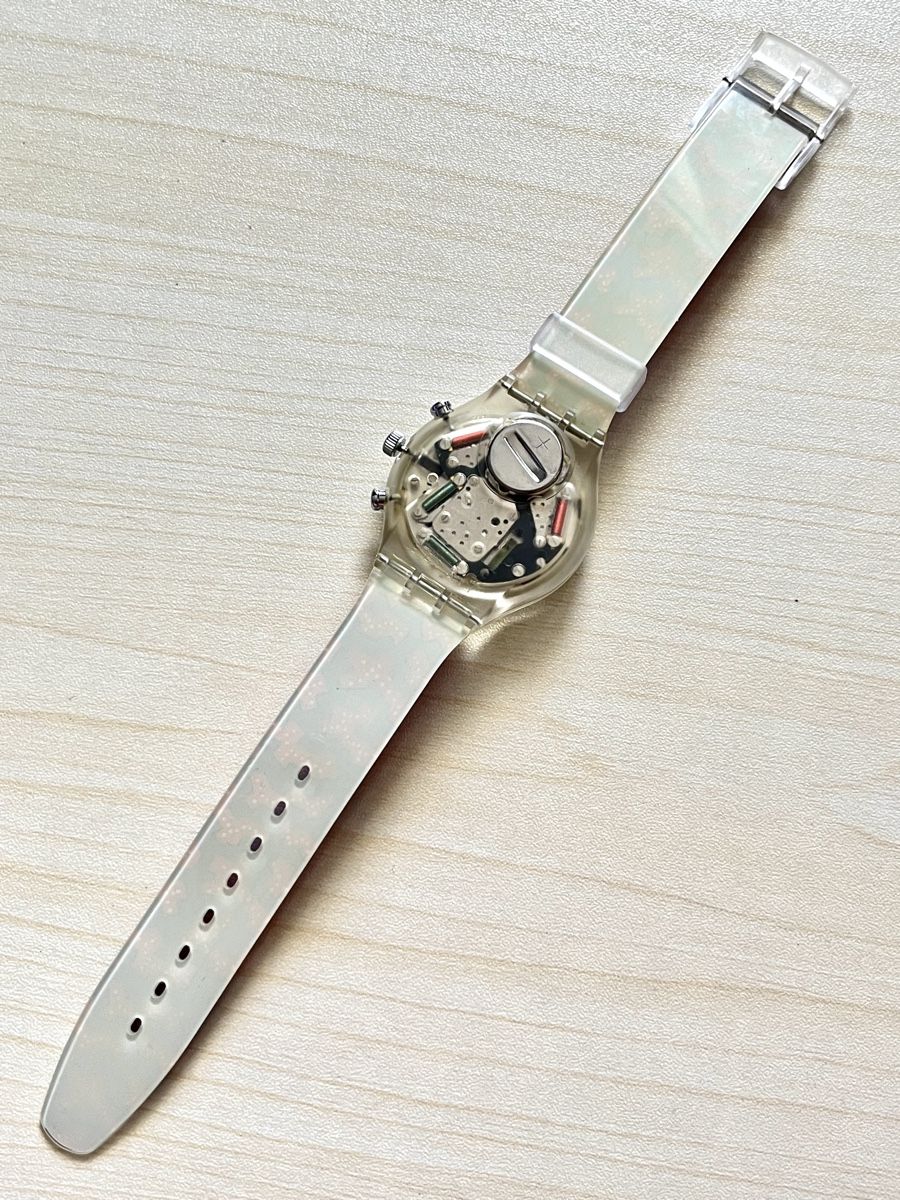 Swatch Orologi: Swatch Chronograph Uhr transparent mit buntem Armband  – Usato da Grenchen venduto da chththl 3