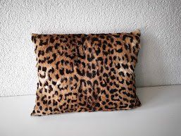 Rarität Kissen Echtfell Leoparde muster braun 30x40cm