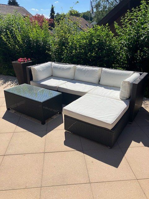 Tischset: Gartenlounge Set Polyrattan braun mit Tisch – Gebraucht aus Dättwil AG von Sancho78 1