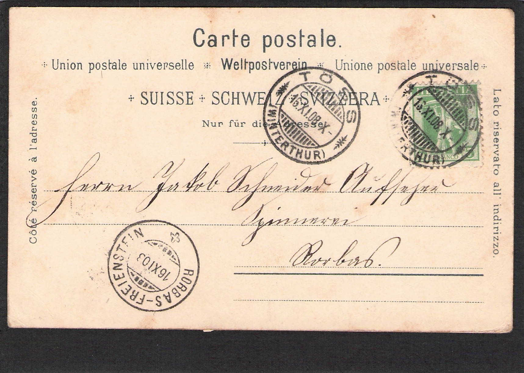 Cartoline postali: AK- SZ Gruss aus  Brunnen , 1908 – Usato da Reichenburg venduto da Pipo-67 1