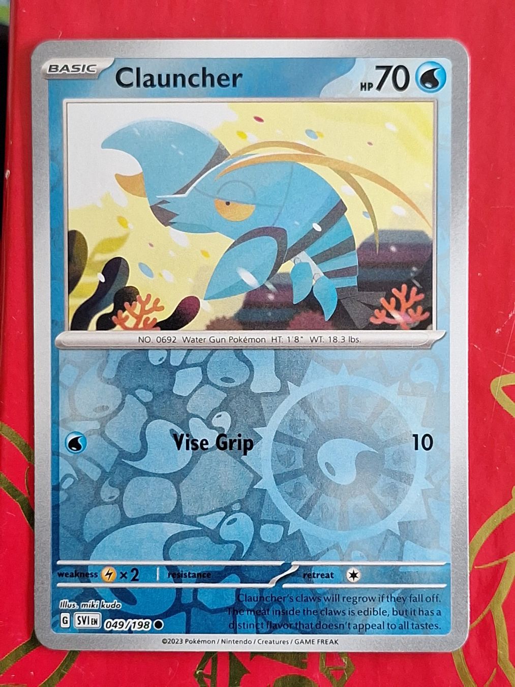Pokémon Carte collezionabili: Clauncher - Pokemon Reverse Holo Scarlet Violet Base – Usato da Altstätten SG venduto da GGsGameshop