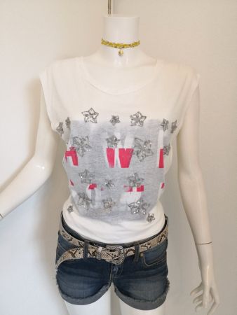 🤩MANGO TOP ECRU & PAILLETTEN & DRUCK NEU & D&G P.