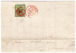 1845 Brief KLEINER ADLER mit Rosetten-Blancoabschlag!