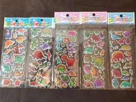 5 x Sticker Aufkleber Etiketten Dinosaurier Kinder Basteln