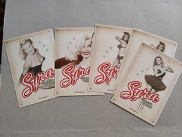 5 Werbekarten Syra Marty, CH Pin-Up der 1940er-Jahre