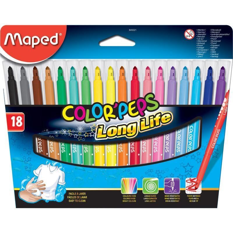Stifte & Marker: Filzstifte 18er-Pack, Maped COLORPEPS – Neu und originalverpackt aus St. Gallen von cointec 2
