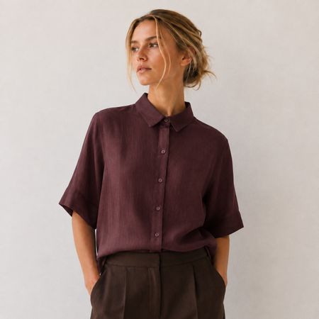 ZARA Hemd Hemdbluse Bluse Gr.M Ramie (38-40) Bluse NEU 59.9
