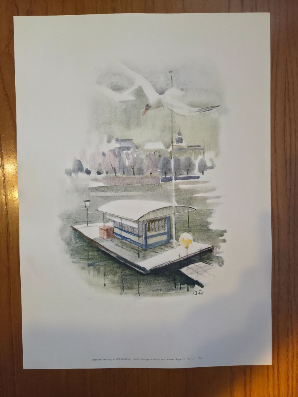Poster & Bilder: W. E. Bär Winterstimmung Limmat NZZ Geschenk – Gebraucht aus Aldesago von lusuardi