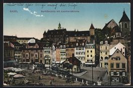 Basel, Barfüsserplatz mit Strassenbahn