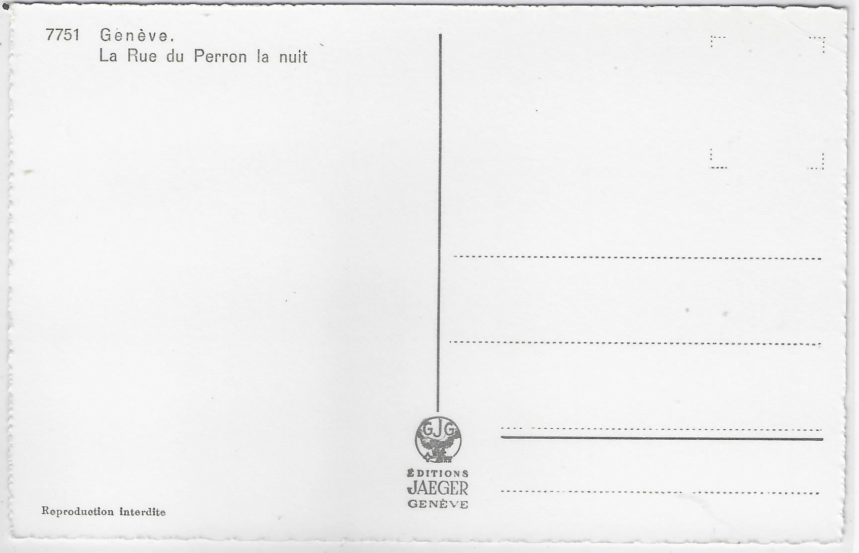Cartoline postali: Geneve - La Rue du Perron la nuit – Antico da Ettingen venduto da Kartenplanet 1