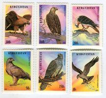 Briefmarken "Raubadler, Fischadler, Sakerfalke". Kirgisistan