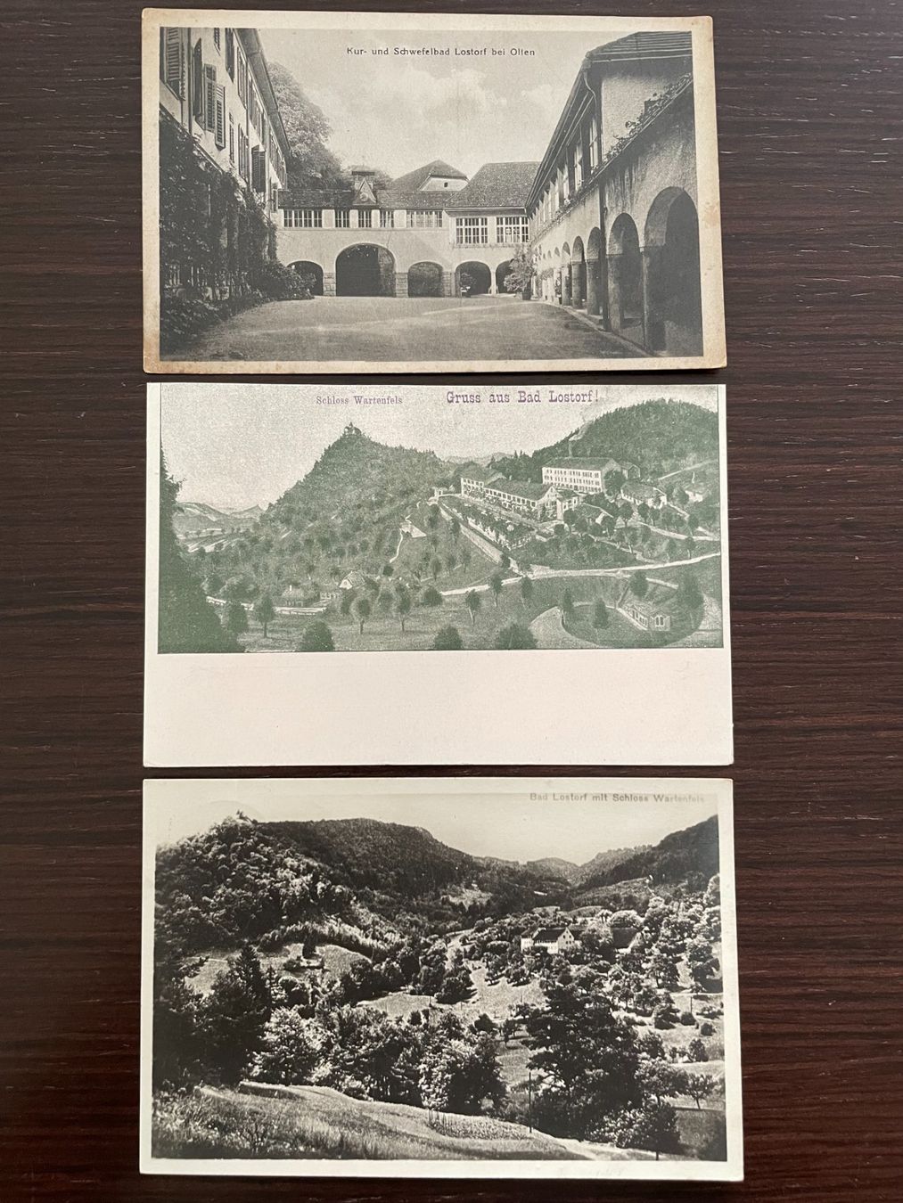Cartoline postali: BAD LOSTORF bei Olten, Schloss Wartenfels, 3 Ansichtskarten – Usato da Wald ZH venduto da TLILEF