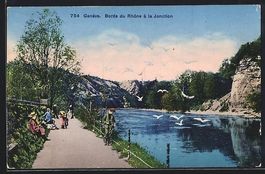 Genève, Bords du Rhone à la Jonction