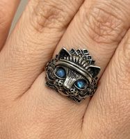 Design-Ring mit blauem Mondstein aus Pakistan