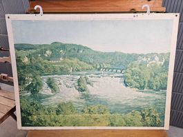 Hans Bührer Schulwandtafel Bild No. 61, Rheinfall um 1930
