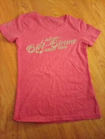 Damen T-Shirt, EHC Biel, j'aime Biel-Bienne Grösse 128cm