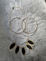 Elegantes Schmuck-Set: Halskette mit Anhänger & Creolen, Gol