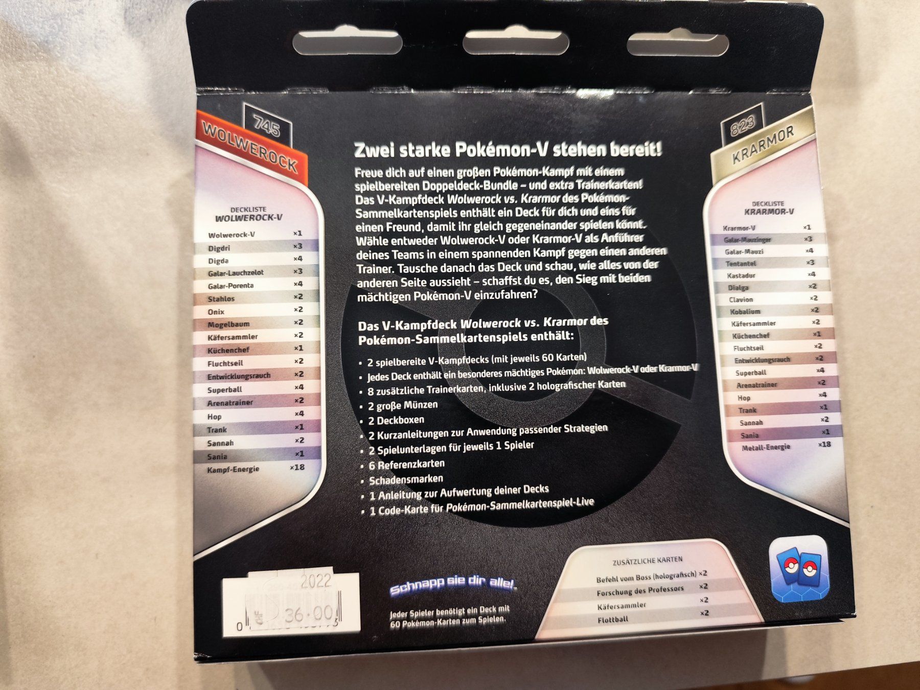 Pokémon Sammelbilder & Trading cards: Pokemon V Kampf Deck Wolwerock vs. Kramor Nuovo! – Neu und originalverpackt aus S. Carlo GR von pos_fmm8 2