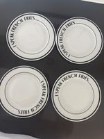 4 Dessertteller I Speak French Fries weiss gebraucht