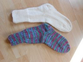 2 Paar Wollsocken Gr 37/38 HANDARBEIT