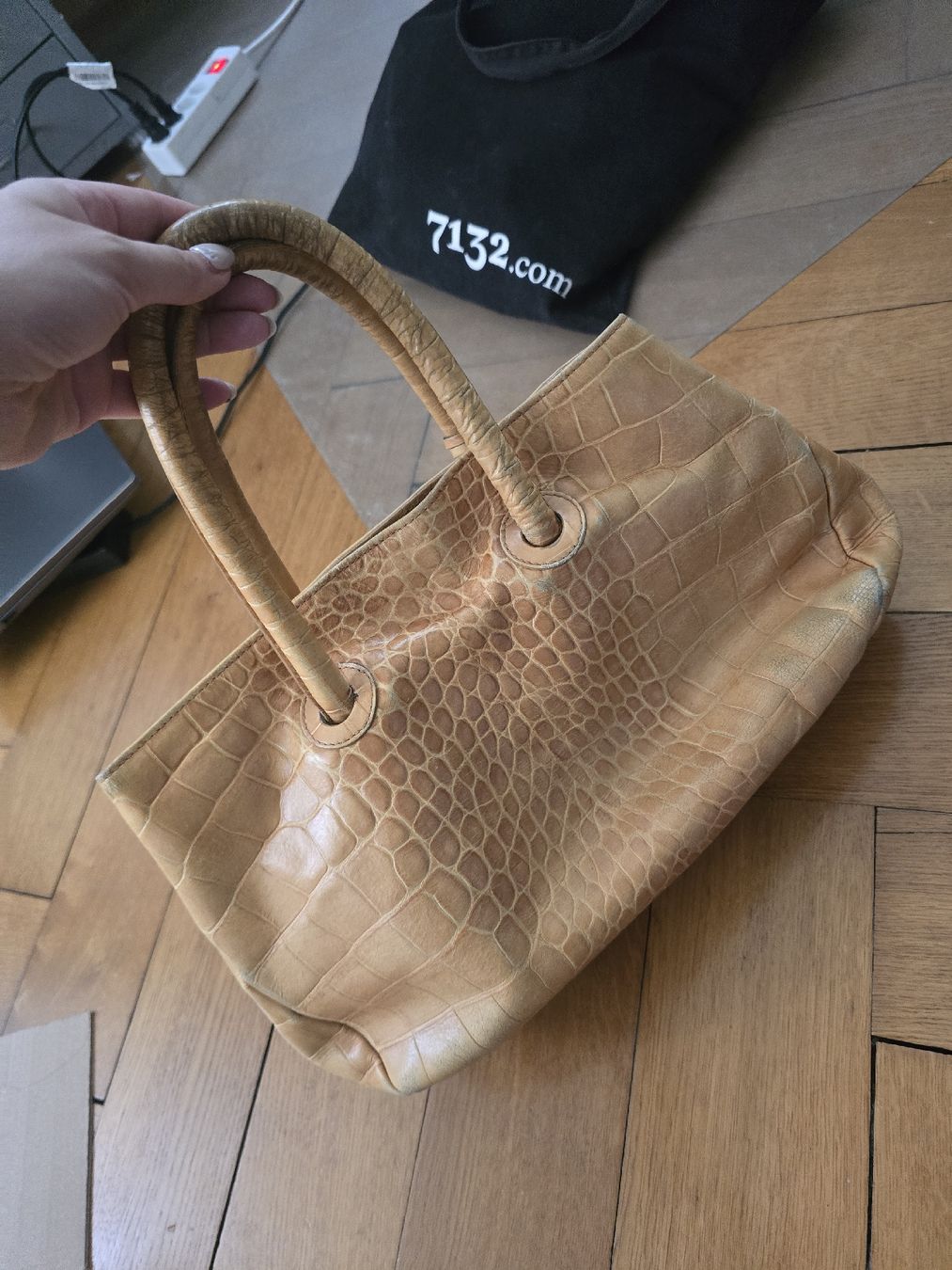 Furla Borse da donna: Furla Handtasche Kroko-Optik beige – Usato da Zürich venduto da nara13 1