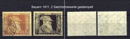 Bayern 1911, 2 Satzhöchstwerte, gestempelt