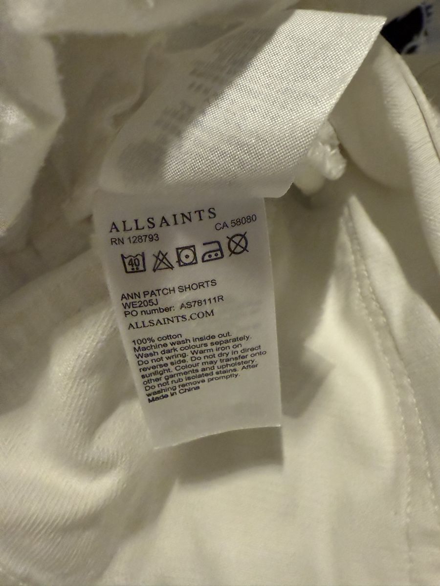 Allsaints Pantaloni: ALLSAINTS W25 Ann Patch Shorts Weiss Sommer – Usato da Zollikon venduto da snowflake10- 3