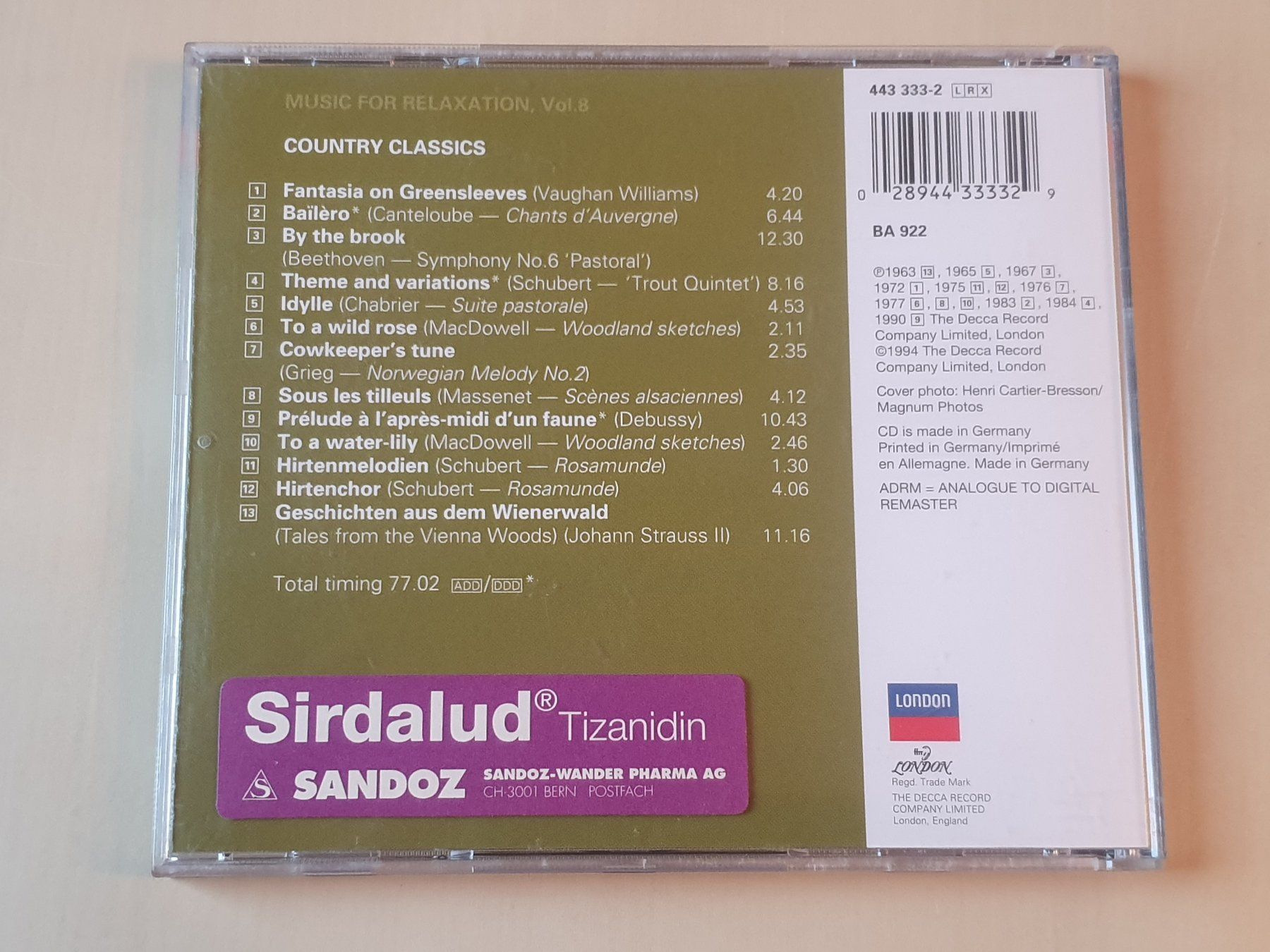 CDs: Country Classics Music for Relaxation Vol. 8 – Gebraucht aus Stansstad von collectorsshop 1