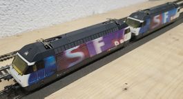 Märklin 34618 Re 460 SF DRS Werbelok Doppeltraktion Esu Digi