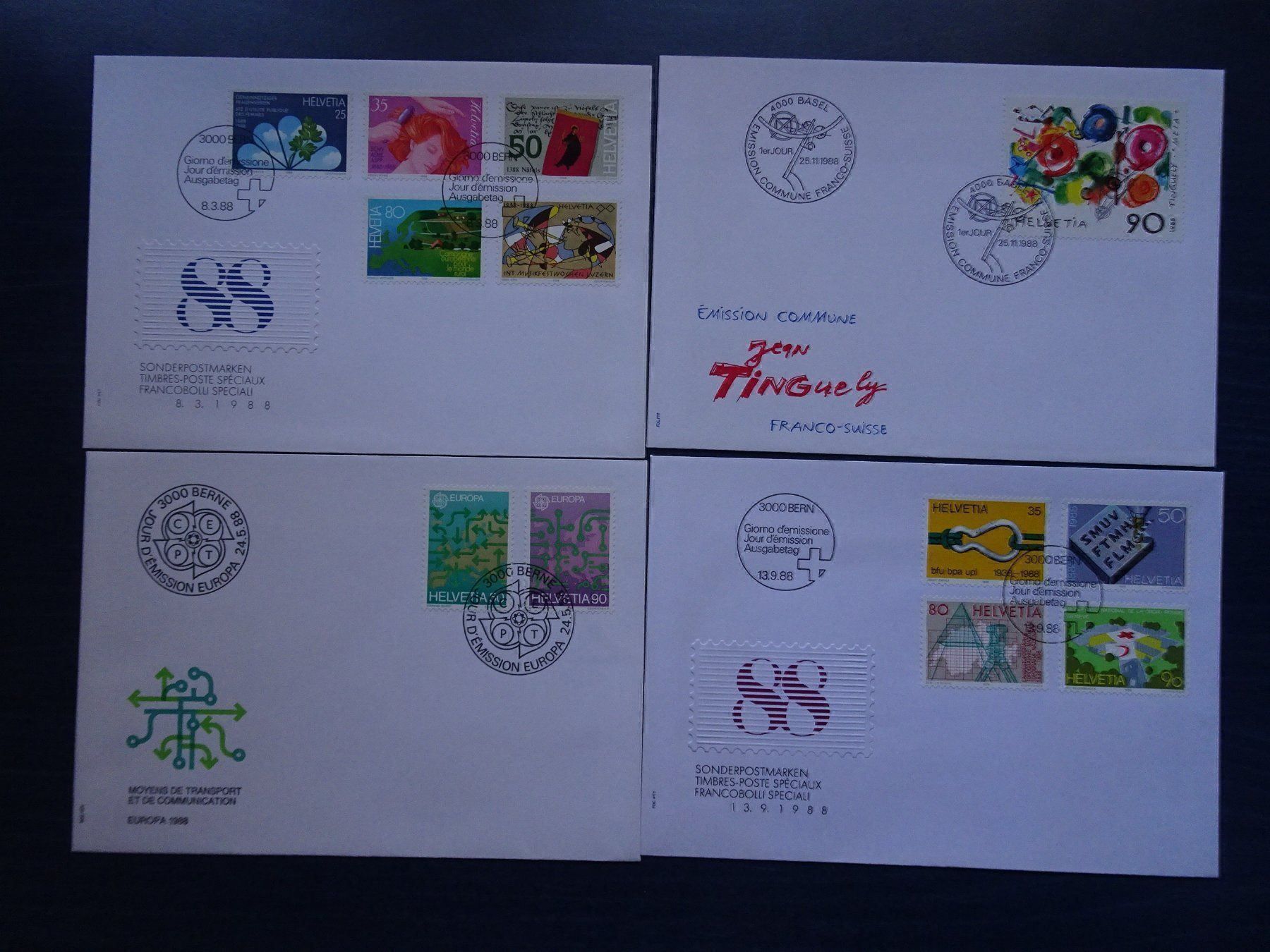 Tous les timbres: FDC 1988 – Neuf (Voir description) à Aadorf par Chnorli-Furz