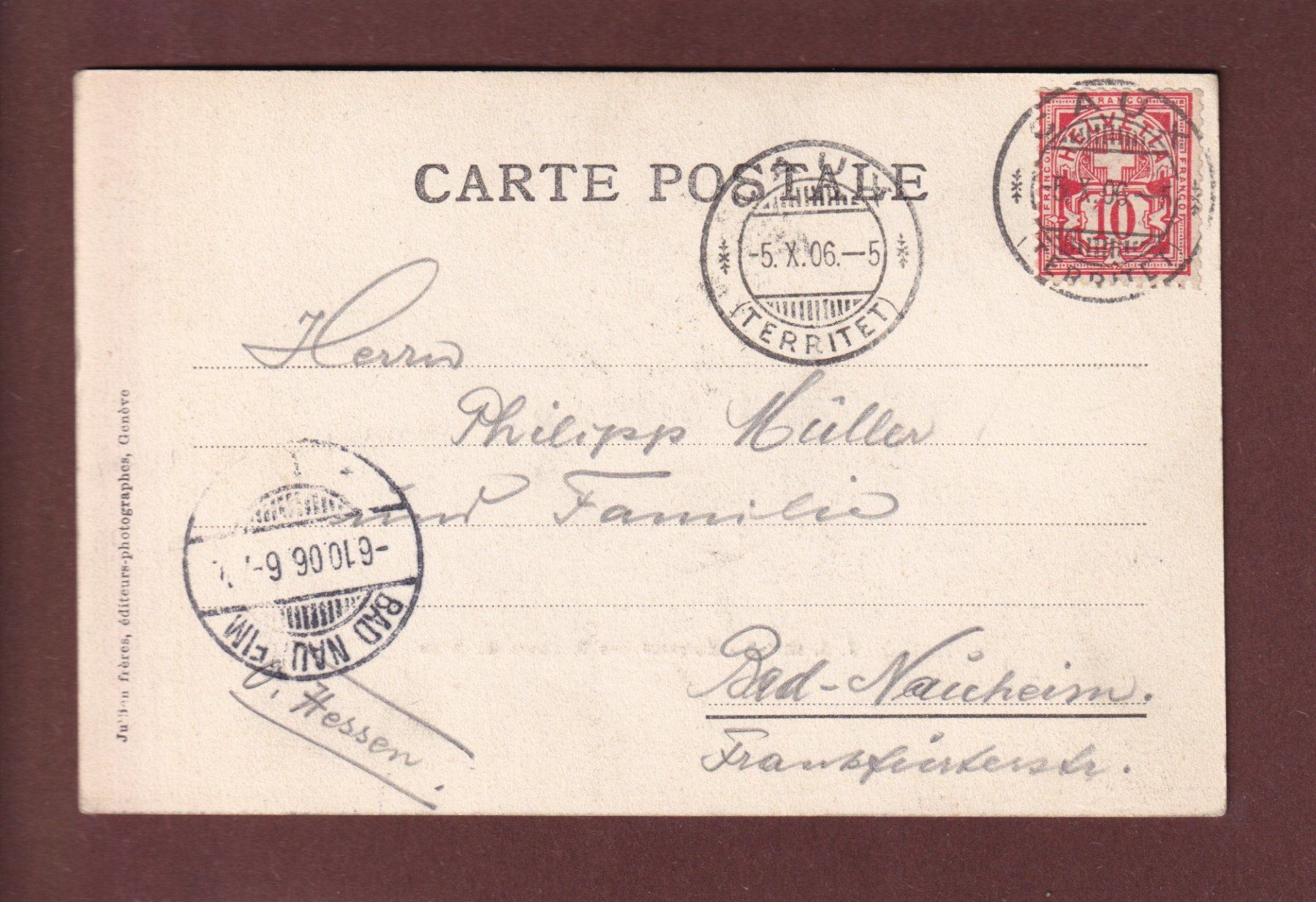 Ansichtskarten: ROCHERS DE NAYE - Hôtel - Train - 1906 – Gebraucht aus Pully von nicecards 1