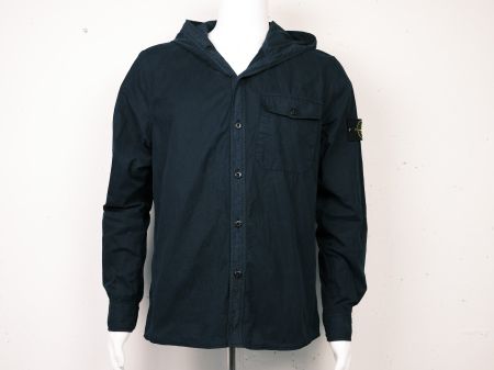 STONE ISLAND Leichte Hooded Shirt/Jacke Dunkelblau Grösse L