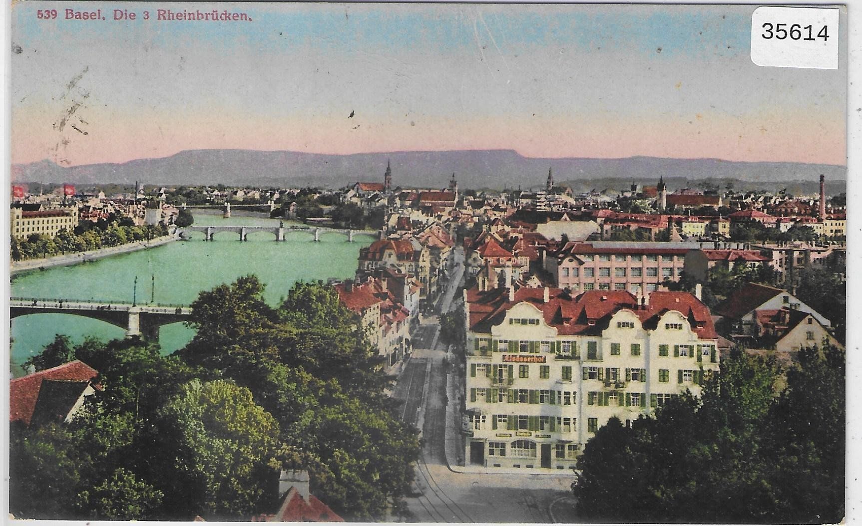 Cartoline postali: Basel - Die 3 Rheinbrücken - Litho – Usato da Ettingen venduto da Kartenplanet