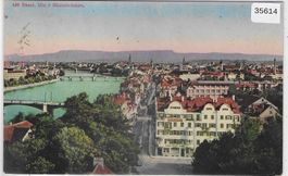 Basel - Die 3 Rheinbrücken - Litho