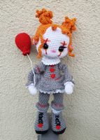 Kunstpuppe Sammler Amigurumi Pennywise OOAK Clown Halloween