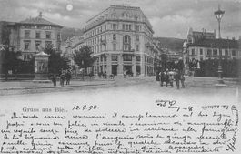 Gruss Biel BE Centralplatz 1898