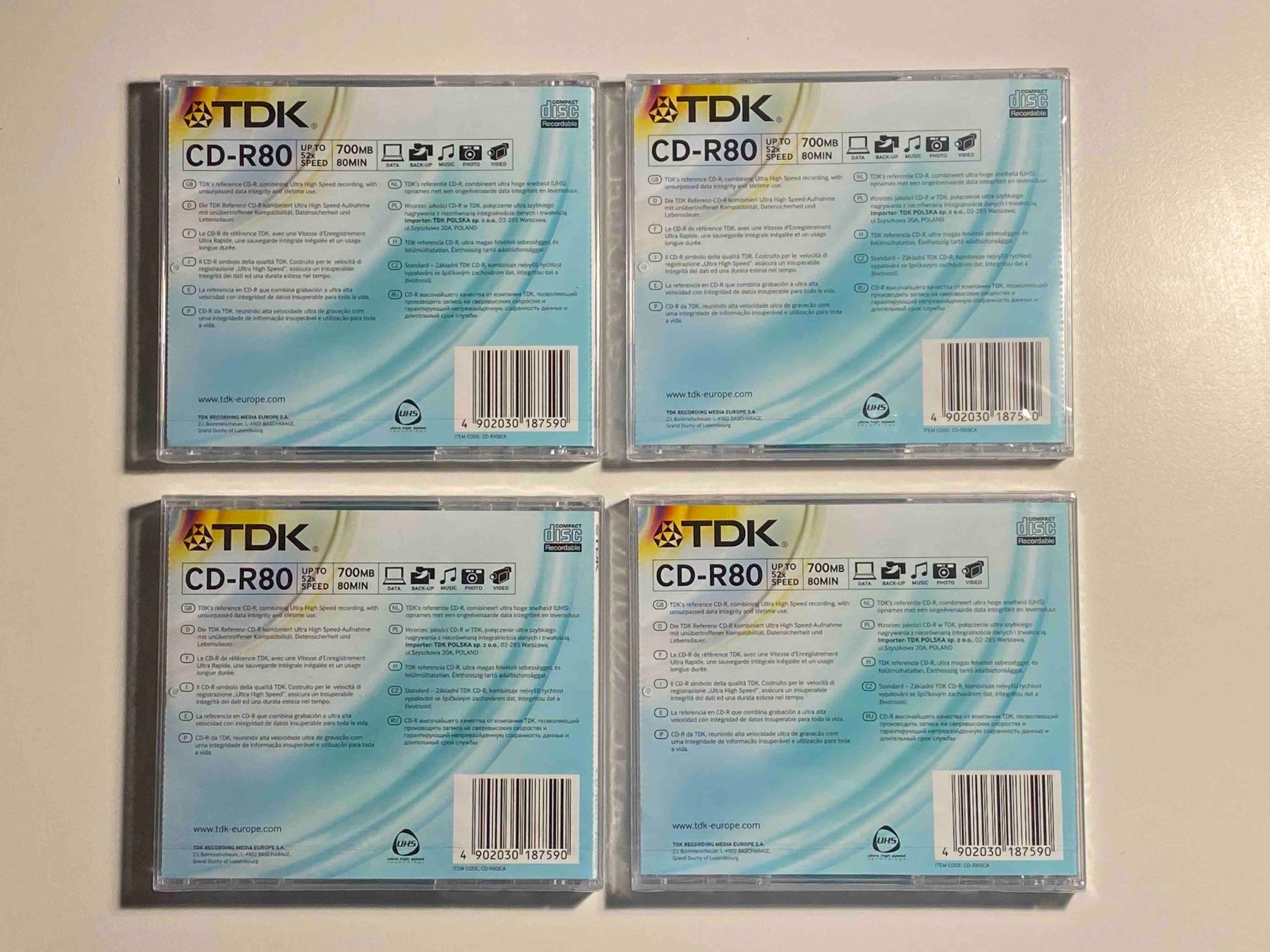 CD & DVD vergini: Vier TDK CD-ROM Recordable 700MB – Usato da Maur venduto da privat101 1