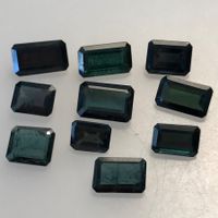Lot 10x Indigolith Turmalin, 12.9 Karat, dunkel blau grün