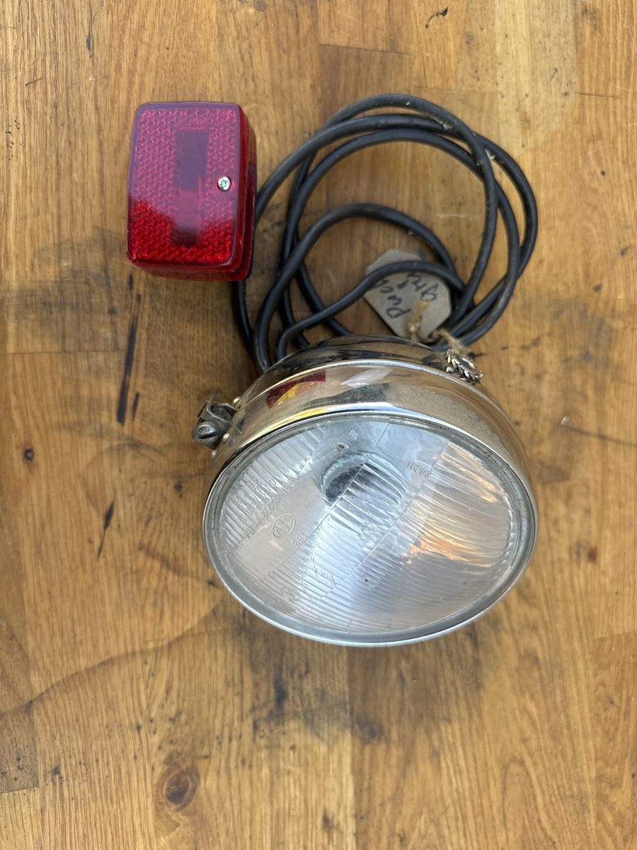Scheinwerfer: Chrom Scheinwerfer & Rücklicht Mofa Vintage Set – Gebraucht aus Schaffhausen von