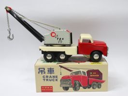 Blechauto Abschleppwagen Friktion Kranwagen 60's unbespielt
