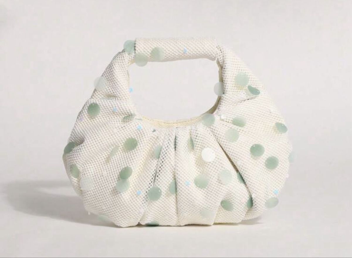 Taschen für Damen: Sac main blanc pois vert clair neuf – Gebraucht aus Auvernier von big_7srg